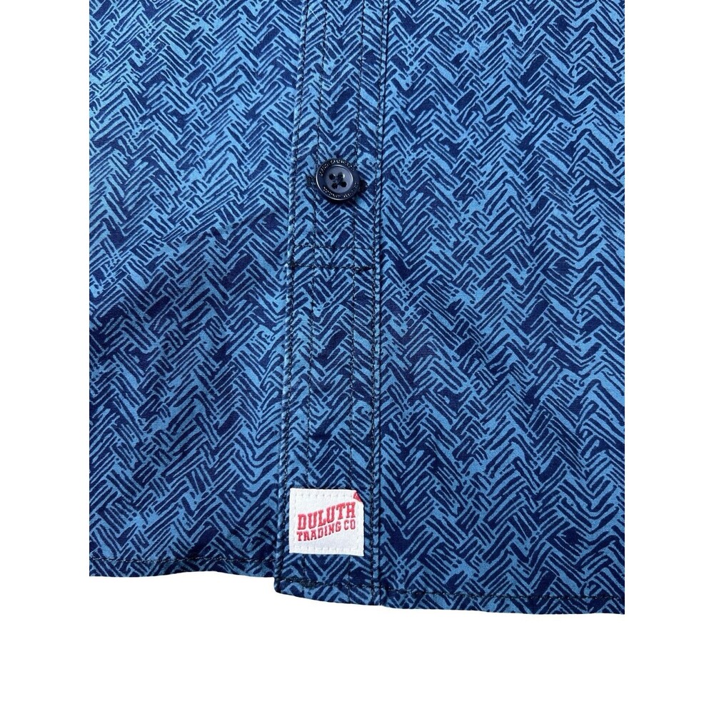 Duluth Mens Size XL Mens Canyoneer Long Sleeve Button Down Shirt Blue Zip Pocket - Picture 6 of 9
